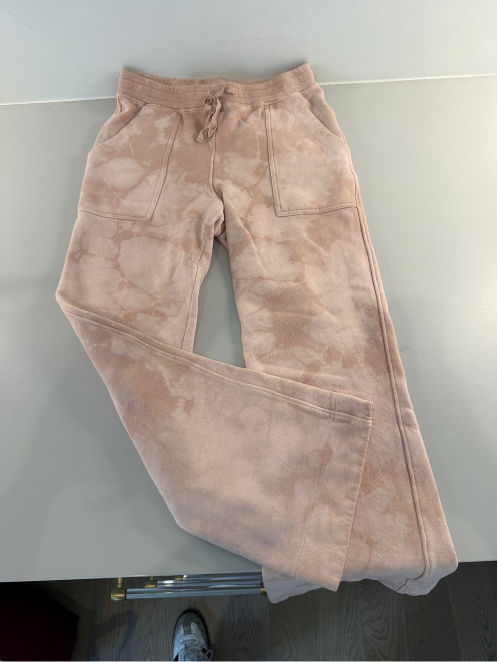 Raquel Allegra Pink Tie-Dye Flood Lounge Pants Sweatpants